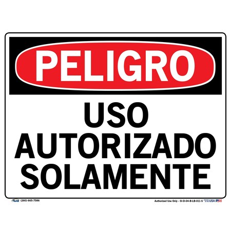 Vestil Vinyl Label Sign, 9-1/2" Height, 12-1/2" Width, Vinyl Label, Rectangle, Spanish SI-D-04-B-LB-011-S